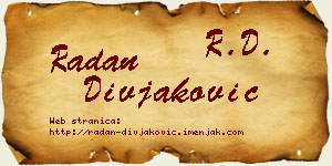 Radan Divjaković vizit kartica